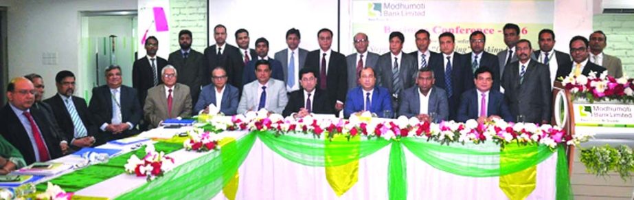 Humayun Kabir, Chairman of the Board of Directors of Modhumoti Bank Limited, inaugurating its "Business Conference-2016" at the bank's training institute on Sunday. Barrister Sheikh Fazle Noor Taposh MP, Chairman, Executive Committee of MMBL was presen