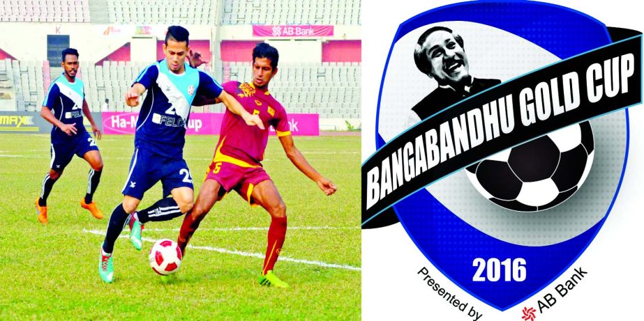 A scene from the match of the Bangabandhu Gold Cup International Football Tournament between Sri Lanka and Malaysia at the Bangabandhu National Stadium on Friday.