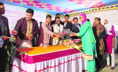 PATUAKHALI: Guests at a reception ceremony and crest and certificate distribution programme among the students, who admitted to Dhaka University and different medical colleges at Galachipa Upazila auditorium organised by Galachipa Volunteer Students Sa