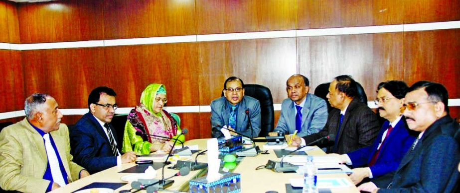 Md Abdus Salam, Managing Director of Janata Bank Limited addressing the meeting of Risk Management Committee recently. Omar Farooque, Chief Risk Officer and DMD presided over.