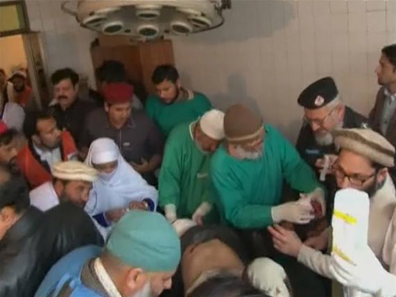 Medical officers attend to people injured in a militant attack at Bacha Khan University, at a hospital in Charsadda, northwestern Khyber Pakhtunkhwa province, Pakistan in this still image taken from a video January 20, 2016. ReutersReuters TV