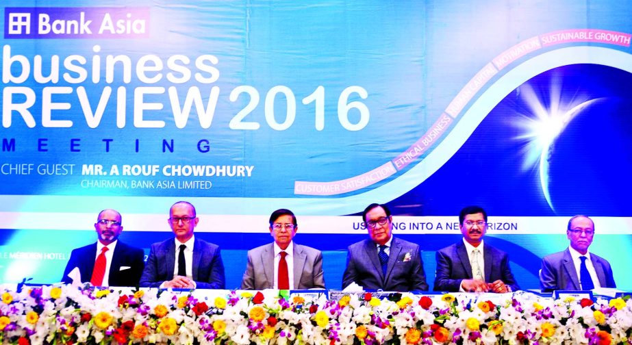 A Rouf Chowdhury, Chairman of Bank Asia, inaugurating the 'Business Review Meeting-2016' of the bank at a city hotel on Saturday.
