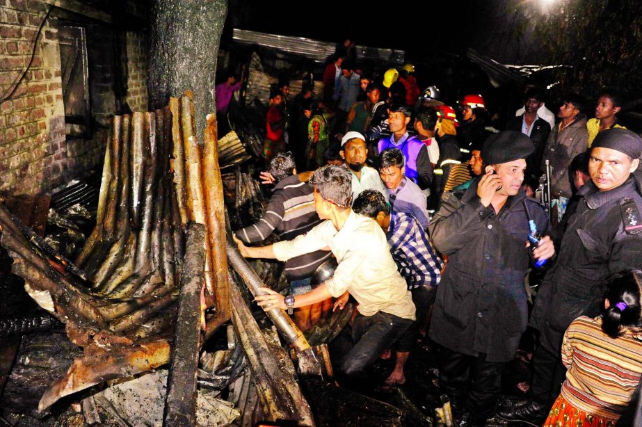A fire broke out at Tejgaon Railway colony slum on Sunday. Several houses were burnt.