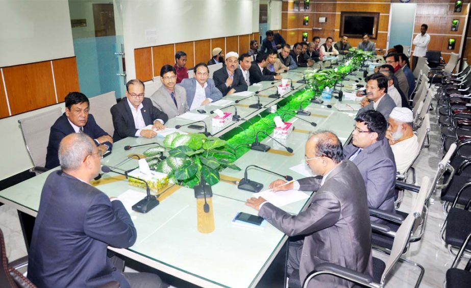 CCC Mayor AJM Nasir Uddin speaking at a discussion meeting with the engineers of the Corporation on Sunday.