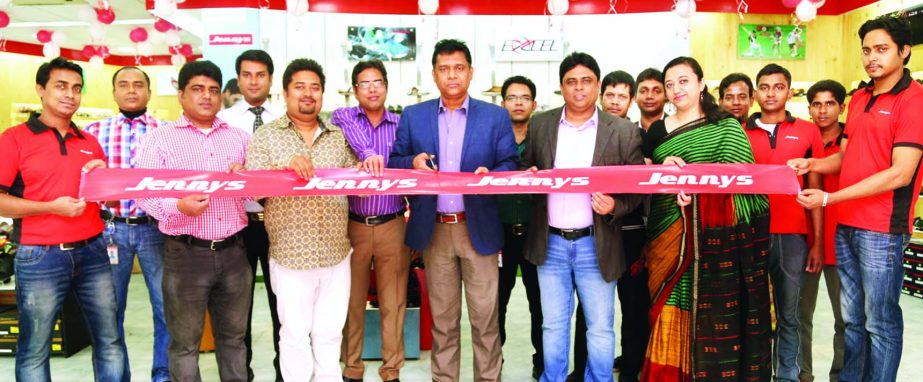 Nasir Khan, Chairman and Managing Director of Jennys Group, inaugurating a Showroom of its Shoe Brand at Shamoly in Dhaka recently.