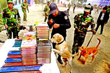 Dog squad being deployed in and around the venue of Ekushey Boi Mela beginning today (Monday) as part of massive security steps.