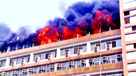 Matrix Sweater Factory in Gazipur gutted by fire on Tuesday.