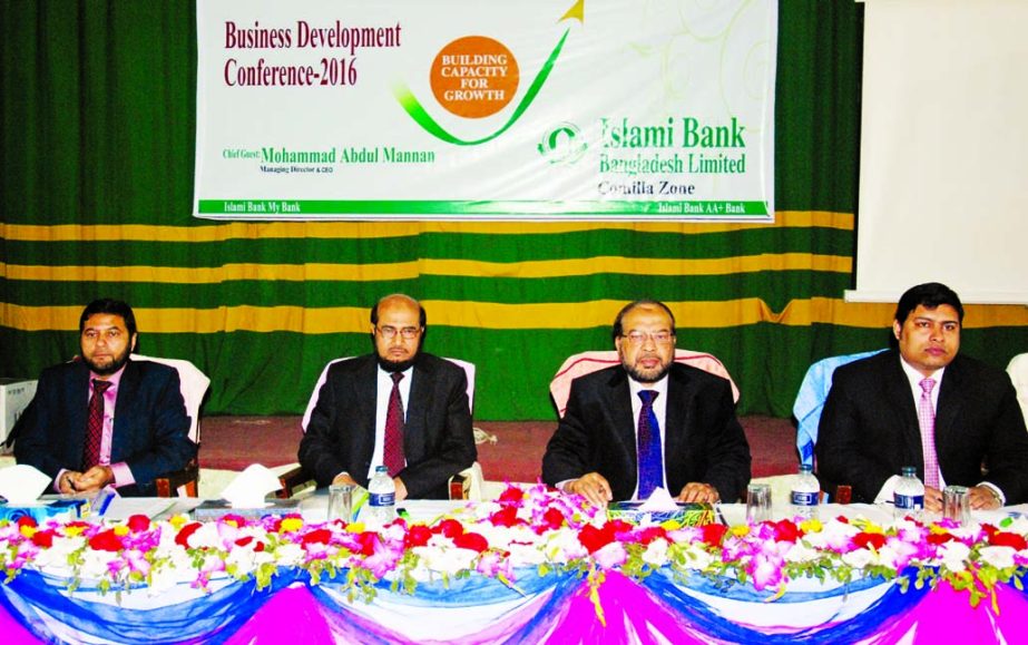 Mohammad Abdul Mannan, Managing Director of Islami Bank Bangladesh Limited, inaugurating its"Business Development Conference-2016 of Comilla Zone" at Bangladesh Academy for Rural Development, Comilla on Saturday. Mohammad Jalal Uddin Akbar, Executive Vi
