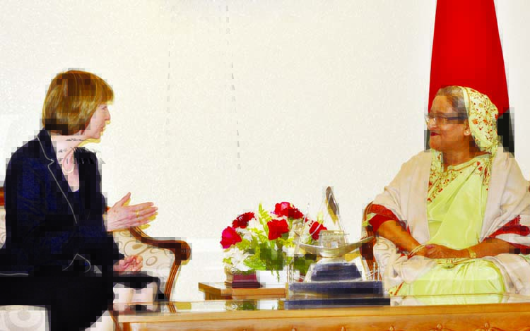 Newly-appointed British Ambassador to Bangladesh Ms Alison Blake called on Prime Minister Sheikh Hasina at her office yesterday. Photo: BSS