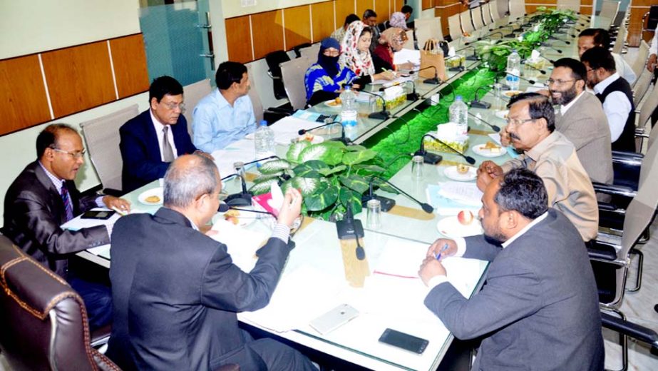 CCC Mayor A J M Nasir Uddin speaking at a meeting of Standing Committee on Finance Ministry at CCC Conference Room on Sunday.