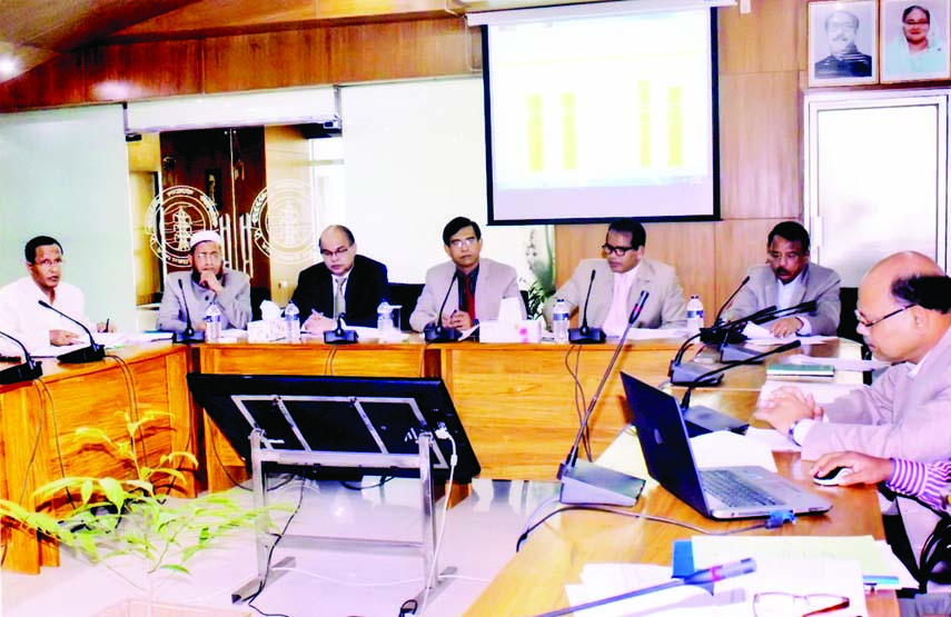 Chairman of Power Development Board (PDB) Shamsul Hasan Miah, among others, at the revenue meeting of PDB at Bijoy Hall of Bidyut Bhaban in the city on Monday.