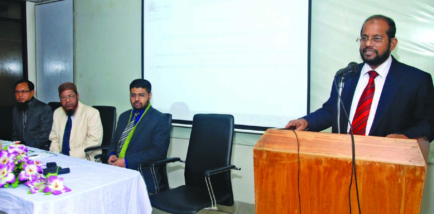 Managing Director of Al-Arafah Islami Bank Limited Bank Md. Habibur Rahman speaking at an workshop on Regulatory Compliance in Deposit Accounts at the bank's Training and Research Institute in the city recently.