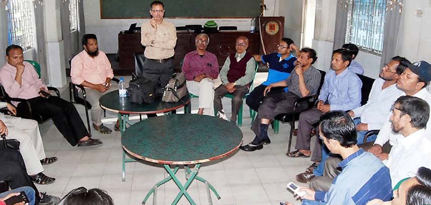 Md Shahjahan, General Secretary, Chittagong Press Club speaking at a meeting of the Club recently.