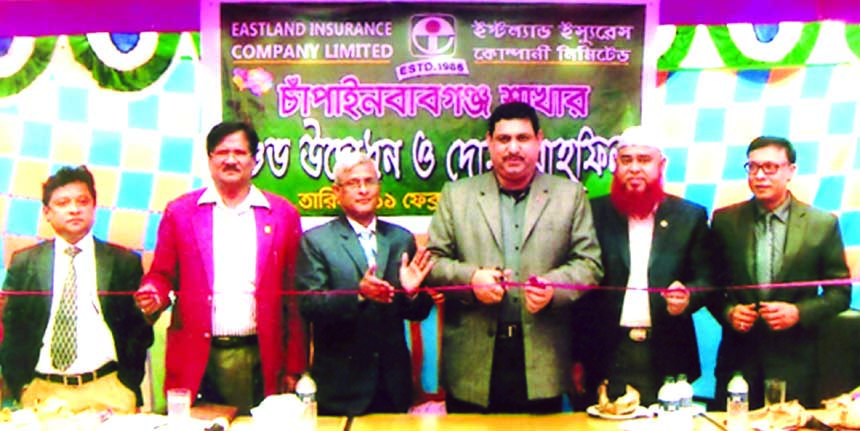 President of Chapainawabgonj Chamber of Commerce and Industries Md. Abdul Wahed inaugurating the 27th branch of Eastland Insurance Company Ltd on Thursday.