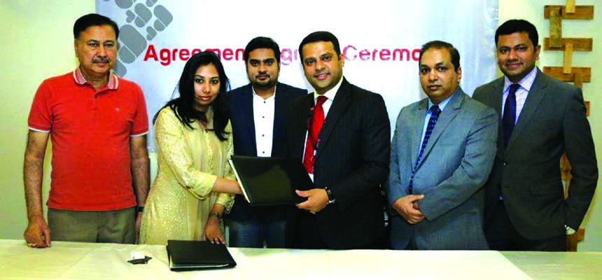 Mohammad Shafiqur Rahman, Executive Vice President and acting Head of Retail Business of UCB and Sumona Alam, Managing Director of Meraki Restaurant sign an agreement at the bank's office recently. Under this agreement UCB Cardholders and Imperial Custom