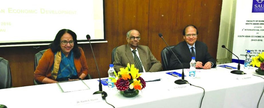 Bangladesh Bank (BB) Governor Dr Atiur Rahman on Thursday poses at the 2nd International Conference on South Asian Economic Development, organized by South Asian University, New Delhi.