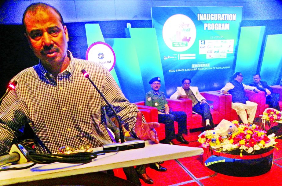 City Mayor AJM Nassir Uddin speaking at the inaugural ceremony of the four- day long Real Estate and Housing Fair at hotel Radisson Blu in Chittagong on Thursday.