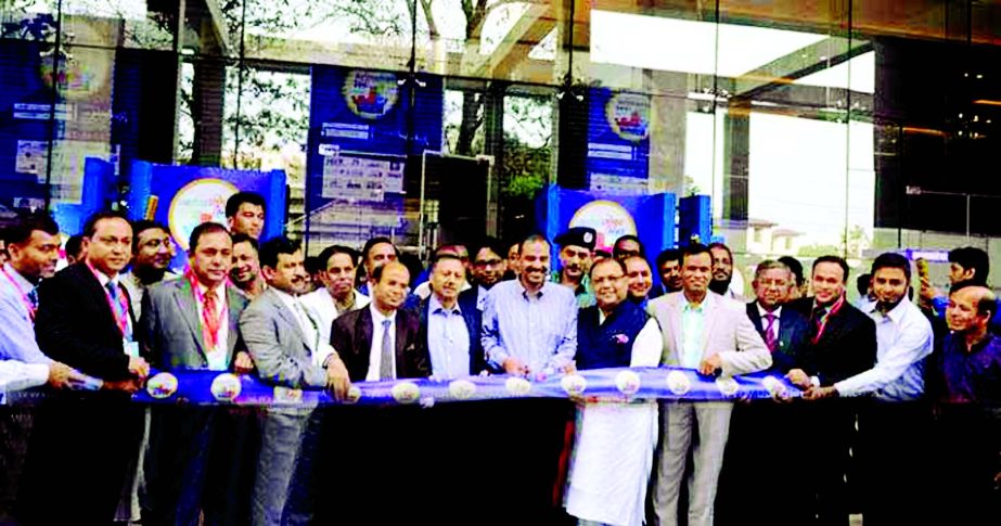 City Mayor AJM Nasiruddin,inaugurating a four daylong ''Chitagong REHAB Fair-2016" by cutting the ribbon at a local hotel on Thursday. President of Chittagong Chamber of Commerce & Industry Mahbubul Alam, Additional Police commissioner Debratha Bhatta