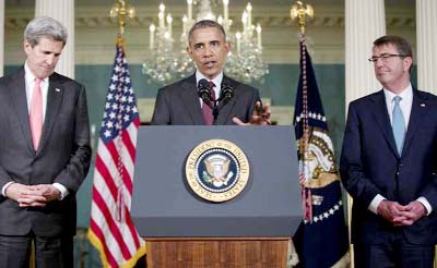 US President Barack Obama address his weekly meeting at White House.