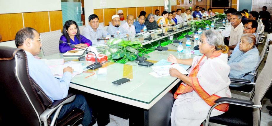 CCC Mayor AJM Nasiruddin addressing the governing body meeting of five educational institutions of the city at CCC auditorium as President of the governing bodies on Monday.