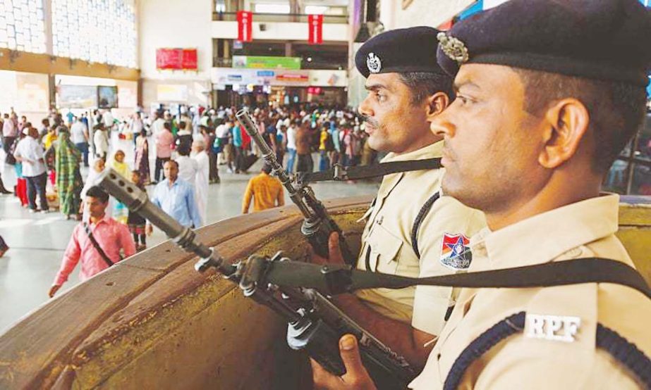 Security forces deployed at different places in Indian capital and parts of Gujarat.