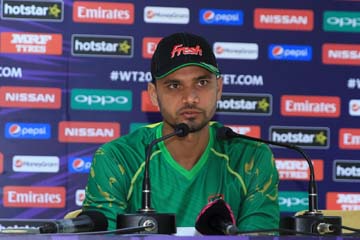 Bangladesh cricket team captain Mashrafe Bin Mortaza addressing media at the Himachal Pradesh Cricket Association (HPCA) Stadium in Dharmsala, India on Tuesday. The venue, which hosts several ICC Twenty20 World Cup matches, will hold the first match betwe
