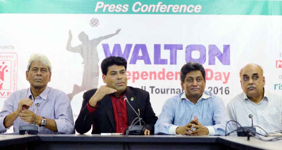 Senior Additional Director of Walton Group FM Iqbal Bin Anwar Dawn speaking at a press conference at the conference room of the National Sports Council Tower on Tuesday.