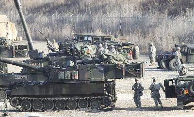 U.S. Army soldiers conduct the annual exercise with their South Korean counterparts in Pocheon, near the border with North Korea. North Korea said on Saturday.