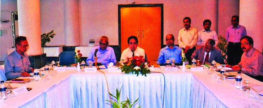Mohammed Iqbal, BCIC Chairman, presiding over the occasion of selecting qualified Bidder in context of expression of notice pre-EOI for Ghorashal Polash Fertilizer Project conference. Md Mosharraf Hossain Bhuiyan, Secretary for Ministry of Industries and