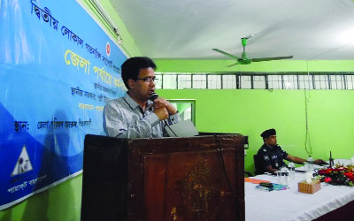NILPHAMARI: Zakir Hossain, DC, Nilphamari inaugurating a workshop on local government support programme at Zilla Parishad Hall Room jointly funded by the Government and World Bank recently. Additional SP Md Maruf Hasan was also present in the programme.