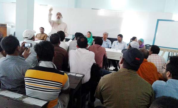 Rector of Azizur Rahman Homeopathic College Principal Dr.Abdul Karim addressing the inaugural session of the internship of 13th batch of the college at college auditorium as chief guest.