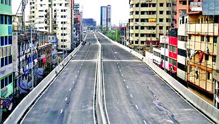 Though construction work of Moghbazar-Mouchak flyover project remains incomplete, two kilometers (km) stretch of the flyover between Holy Family Hospital and Saatrasta will be inaugurated by Prime Minister Sheikh Hasina tomorrow(Wednesday).