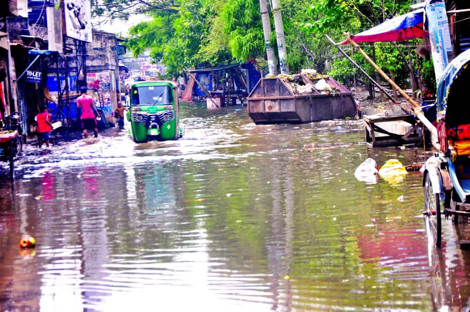 City's RK Mission Road remained submerged under water following yesterdayâ€™s rainfall due to poor drainage system.