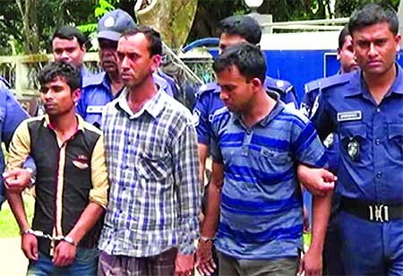 The driver and his two assistants of Dhaka bound Binimoy Paribahan were arrested for alleged gang-rape of a garment worker in Tangail on Saturday.
