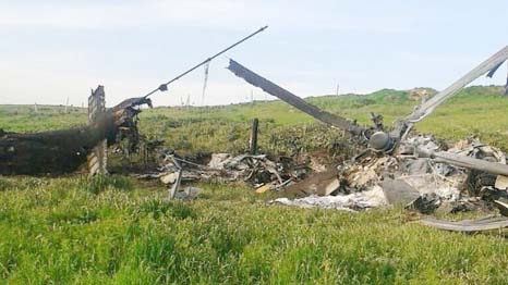 Nagorno-Karabakh's military had images on its website reportedly showing a downed Azerbaijani helicopter.