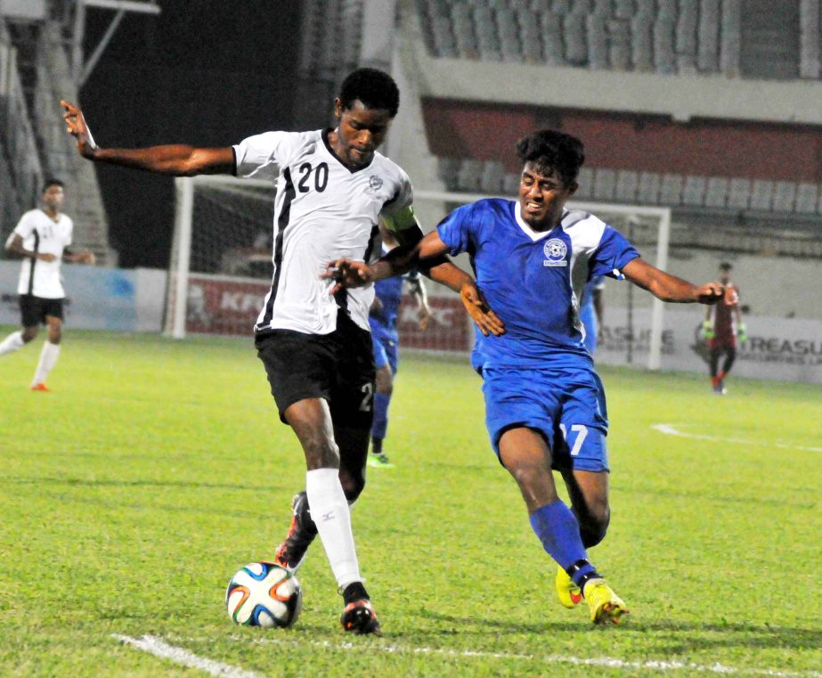 A view of the football match of the KFC Independence Cup between Dhaka Mohammedan Sporting Club Limited and Uttar Baridhara Club at the Bangabandhu National Stadium on Thursday. Mohammedan won the match 2-0.