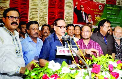 BOGRA: Jatiya Party Chairman HM Ershad addressing the biennial conference of Bogra Jatiya Party as Chief Guest at Titu Auditorium on Thursday.