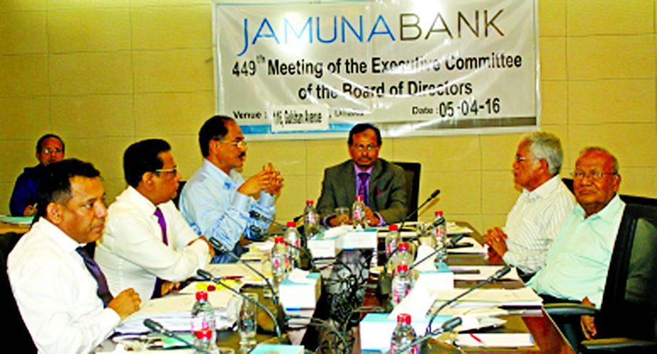 Nur Mohammed, Chairman, Executive Committee of Jamuna Bank Limited and Chairman, Jamuna Bank Foundation presid over the 449th EC Meeting. Managing Director Shafiqul Alam was also present among others.