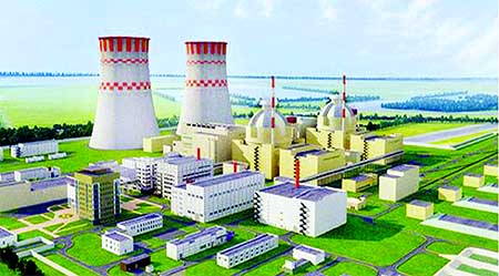 Model of Rooppur nuclear power plant in Ishwardi in Pabna.