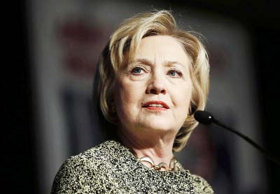 Democratic presidential candidate Hillary Clinton speaks at the Pennsylvania AFL-CIO Convention in Philadelphia.