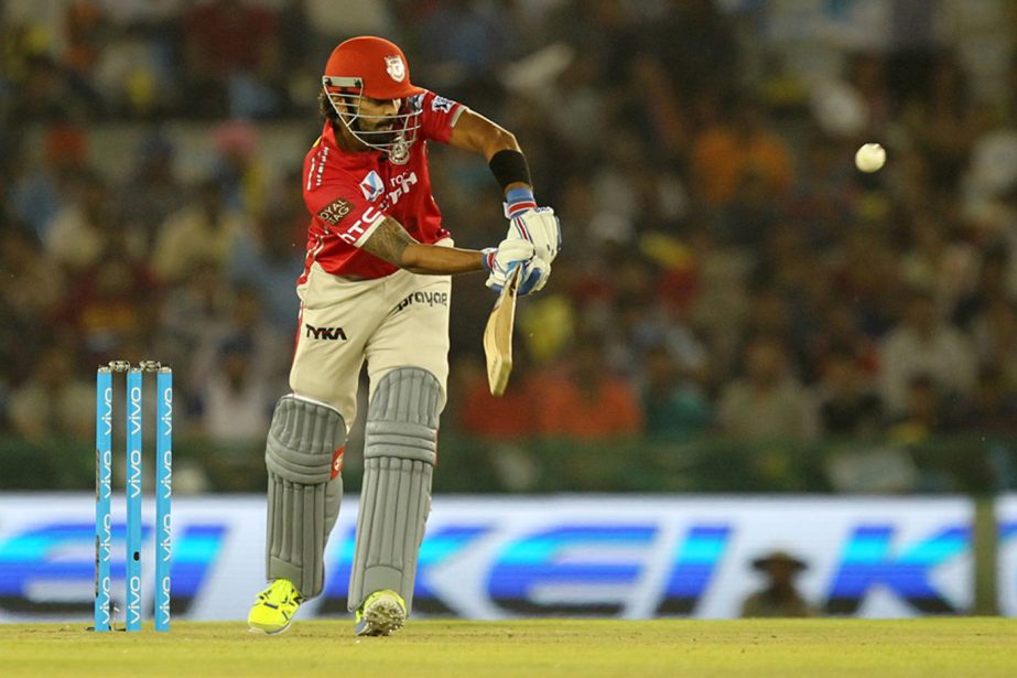 Murali vijay of Kings XI Punjab in action during match 3 of the Vivo Indian Premier League ( IPL ) 2016 match between the Kings XI Punjab and the Gujarat Lions held at the IS Bindra Stadium at Mohali, India on Monday. Kings XI Punjab scored 161 for 6 in 2