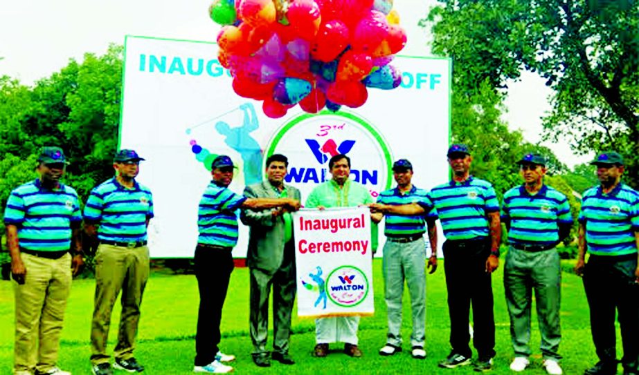 Chairman of the Parliamentary Standing Committee on Ministry of Youth and Sports Zahid Ahsan Russel, MP, inaugurating the Walton Cup 3rd Golf Tournament by releasing the balloons as the chief guest at the Savar Golf Club in Savar on Friday.