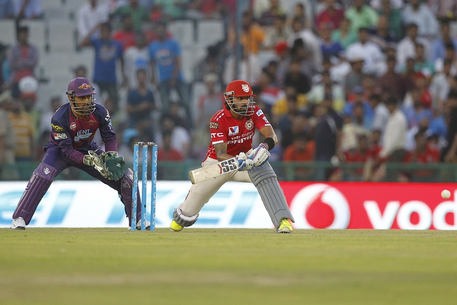 Murali Vijay of Kings XI Punjab bats during match 10 of the Vivo Indian Premier League 2016 against the Rising Pune Supergiants held at the IS Bindra Stadium, Mohali, India on Sunday.