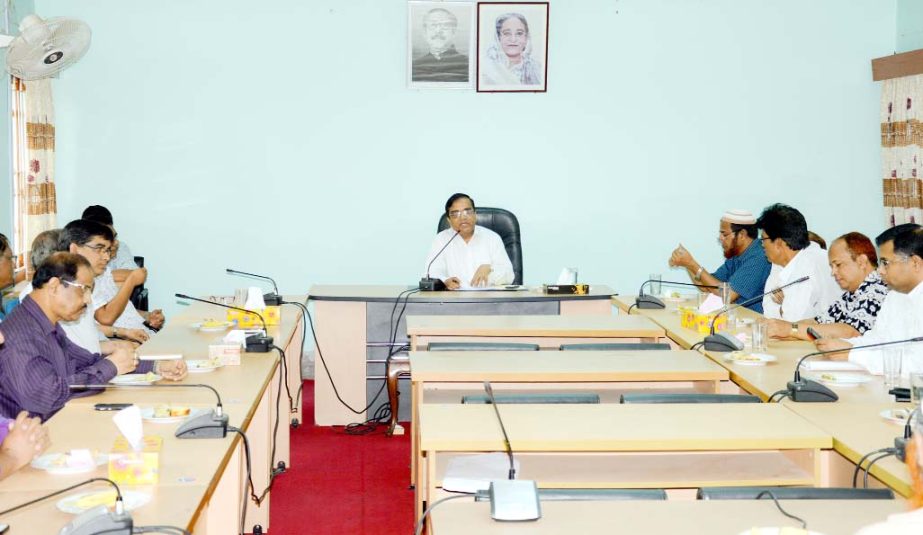 Prof Dr Md Rafiqul Alam, Acting VC, Chittagong University of Engineering and Technology (CUET) speaking at coordination meeting with directors, departmental heads of all sections yesterday.