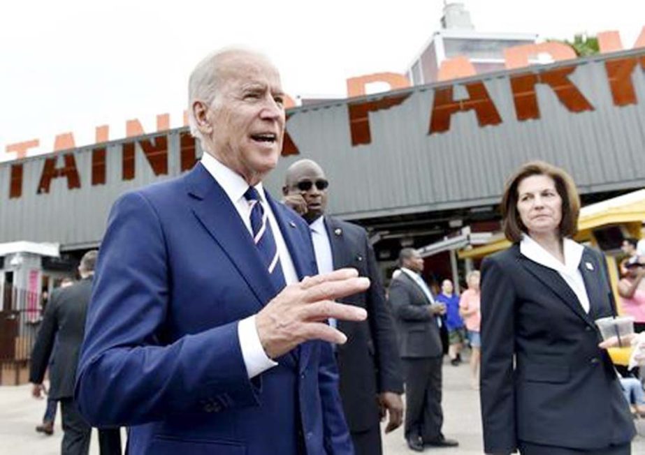 U.S. Vice President Joe Biden (L) and Catherine Cortez Masto, a candidate for the U.S. Senate, greet people after he spoke at an event to bring awareness to sexual assault on college campuses in Las Vegas,