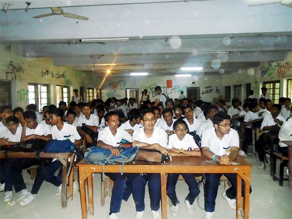 Students of Nasirabad Govt High School in Chittagong attended in the school campaign programme of CWASA held on Monday.