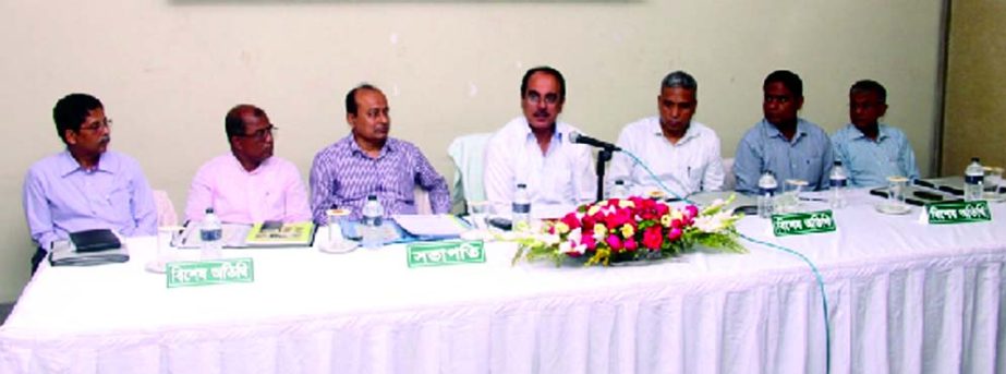 Secretary, Ministry of Agriculture Mohammad Moinuddin Abdullah addresses the inaugural ceremony of a Workshop titled "Uniformity of Seed Testing Procedure" organized by Enhancing Quality Seed Supply Project at Seed Testing Laboratory, Beej Bhaban, Mirpu