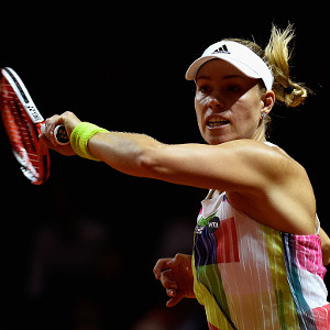 Germany's Angelique Kerber returns a ball to Germany's Laura Siegemund during their final at the WTA tennis tournament in Stuttgart, southern Germany on Sunday.