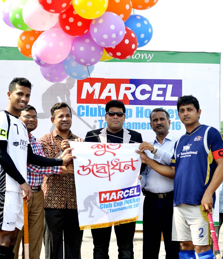 Senior Additional Director of Walton Group FM Iqbal Bin Anwar Dawn inaugurating the Marcel Club Cup Hockey tournament at Maulana Bhashani National Stadium on Monday.