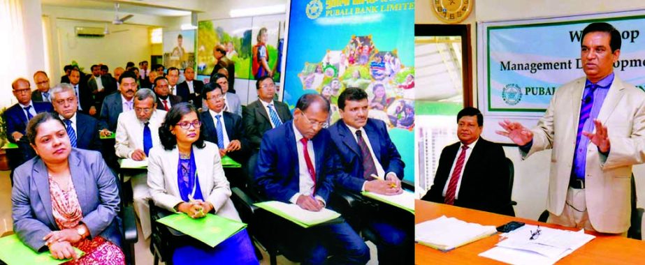 Azam J Chowdhury, Chairman Board of Directors of Pubali Bank presides over the 21st AGM on Tuesday in the city. Among others, Chairman of the Executive Committee Quazi Sirazul Islam, Chairman of the Audit Committee Shamsuddin Ahmed and Chairperson, Risk M